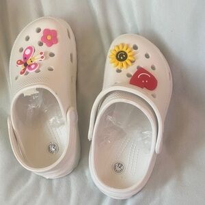 Kids' White Sandals with Colorful Charms